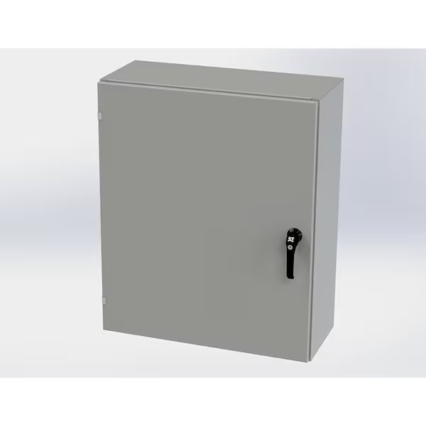 Carbon Steel Enclosure, 36 in H, 30 in W, 12 in D, NEMA 3R, 4, 12, 13, Hinged, Saginaw Control & Engineering, Mfr#: SCE-36EL3012LPPL